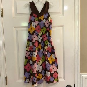 Gymboree Glamour Safari Floral Sundress Dress Print Brown Purple Pink 12 Sisters